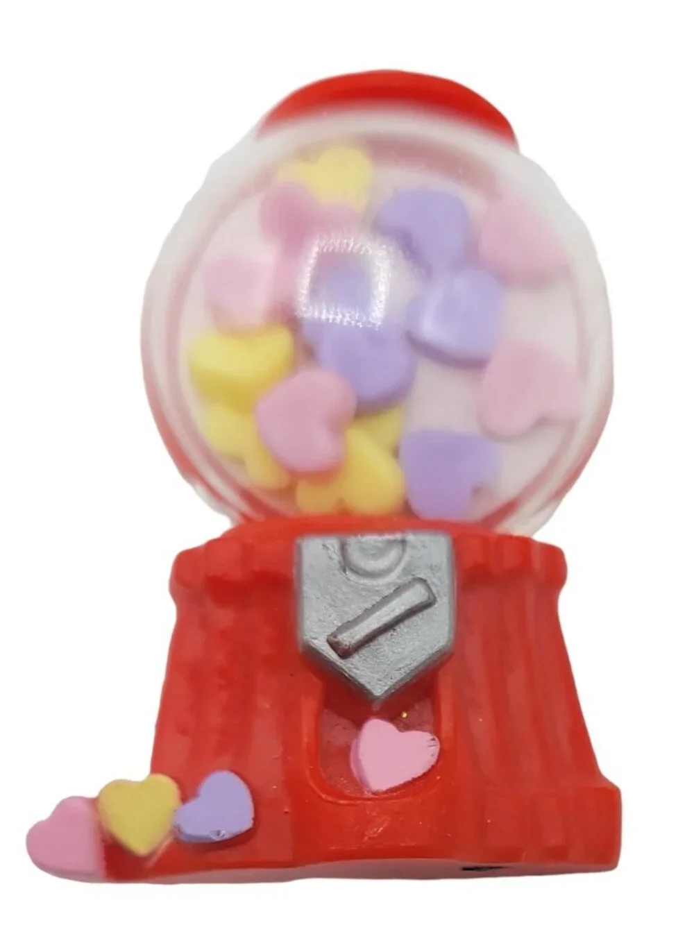 Hallmark Cards Inc. 1984 Pastel Heart Red Plastic Bubblegum Gumball Machine Pin